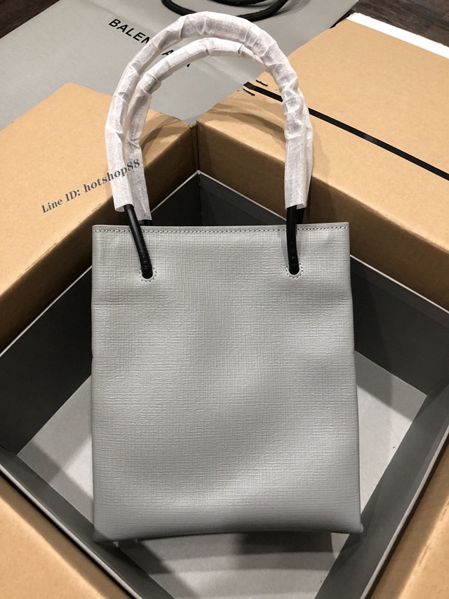 Balenciaga專櫃爆款牙籤紋小牛皮手提托特包 巴黎世家小號方形購物包 fyj1998